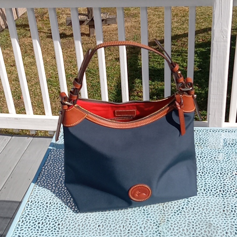 Elegant Blue and Brown Women's Bag Dooney And Bourke Large Erica